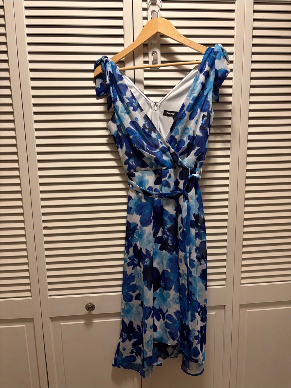 DKNY Faux Wrap Midi Dress